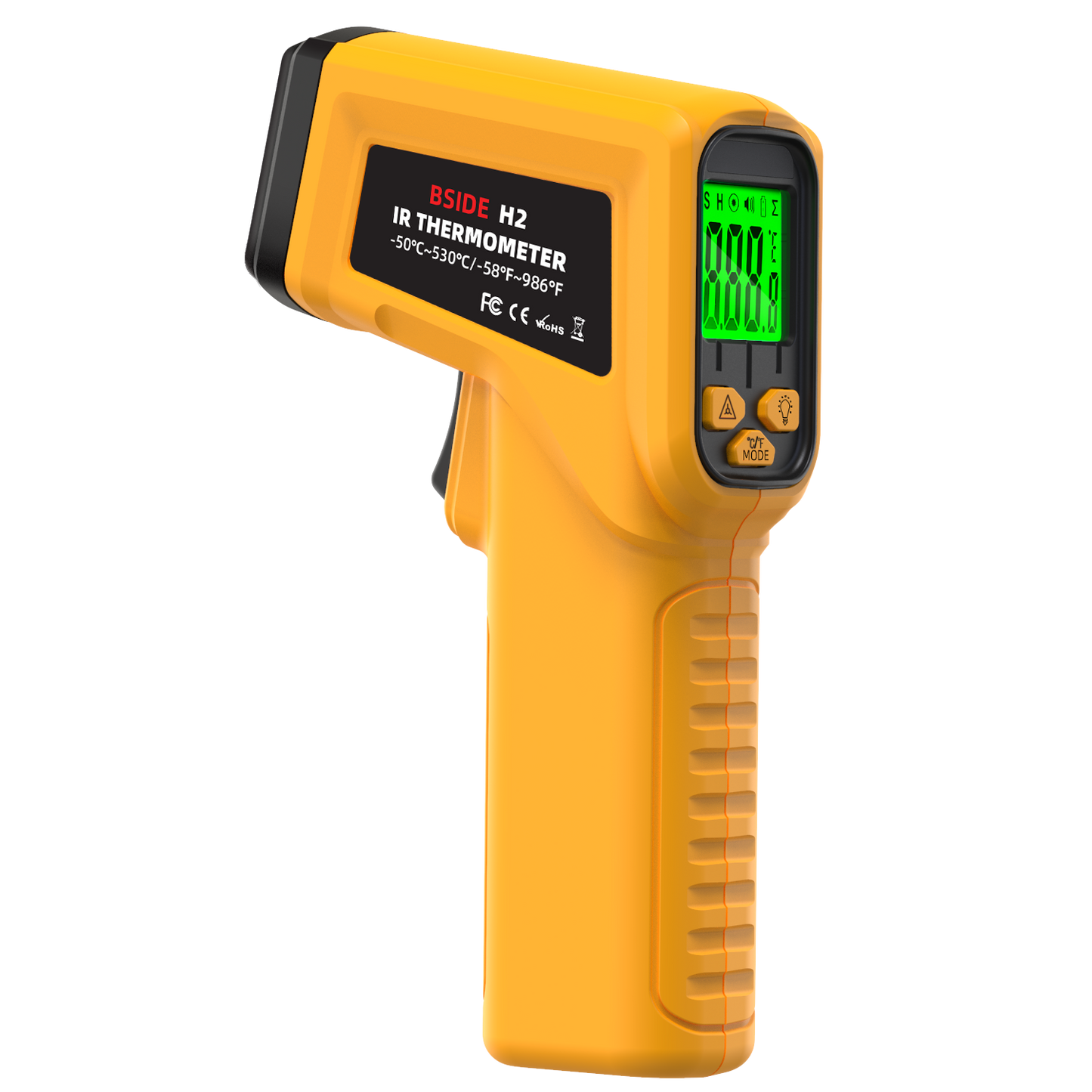 BSIDE Infrared Thermometer Laser Temperature Gun with Adjustable Emissivity for Cooking Pizza Oven Kitchen Automotive Griddle Engine Grill HVAC, Measures from -58℉ to 986℉