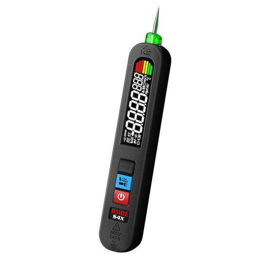 BSIDE Rechargeable Voltage Tester Pen Non-Contact Voltage Detector with Contacted Measure AC Voltage, Color LCD Environment Temperature Tester for Electrical Live Wire Check and Breakpoint Locate