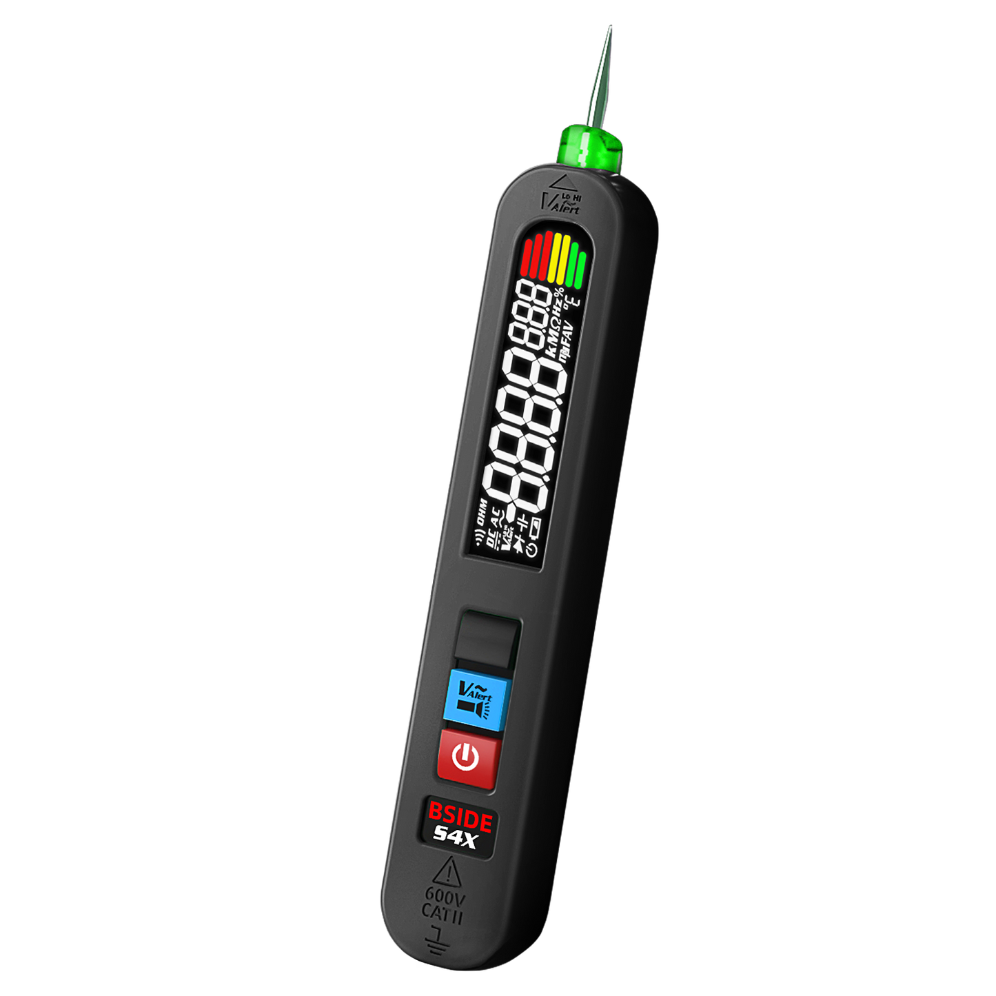 BSIDE S4X Rechargeable Voltage Tester Pen Non-Contact Voltage Detector with Contacted Measure AC Voltage, Color LCD Environment Temperature Tester for Electrical Live Wire Check and Breakpoint Locate