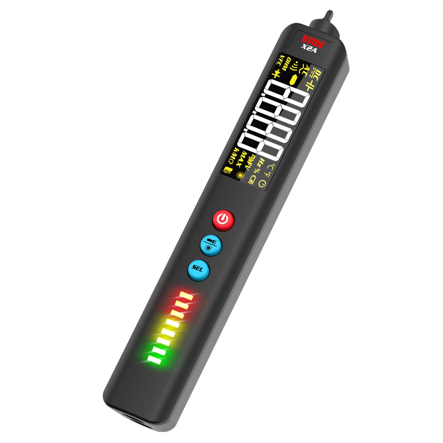 BSIDE X2A Smart Non-Contact Voltage Tester Laser indicator light Multimeter Digital DC AC Capacitance Ohm Diode Hz NCV Live test