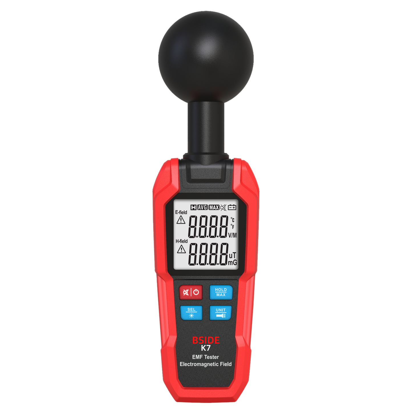 BSIDE EMF Meter Professional Electromagnetic Field Radiation Detector Handheld Radiator Electric Magnetic Dosimeter Geiger Test