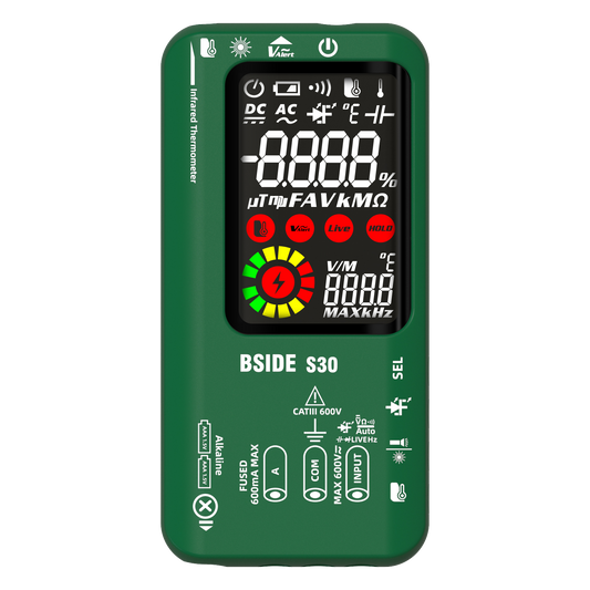 BSIDE Digital Multimeter Smart Infrared Temperature 15V Diode LED Tester True RMS 9999 DC AC Voltage Rechargeable Multiteter DMM