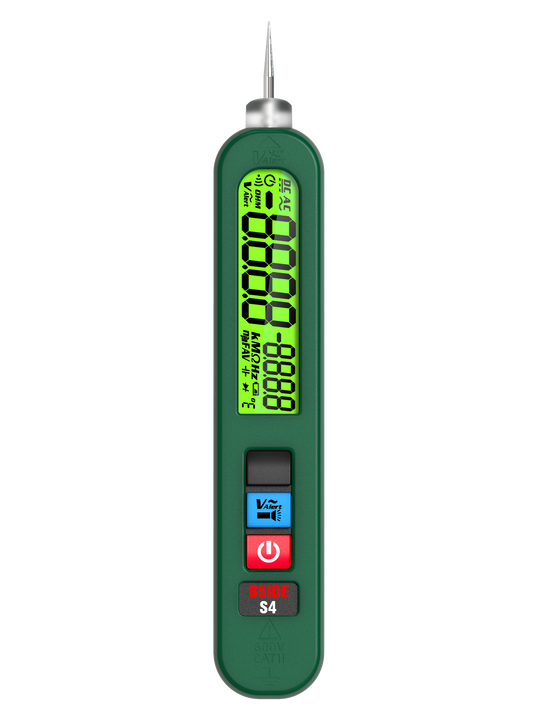BSIDE Rechargeable Voltage Tester Non-Contact Voltage Detector Pen, Contacted Measure AC Voltage & Environment Temperature Test, Pocket Electrical Live Wire Checker Breakpoint Locate with Flashlight