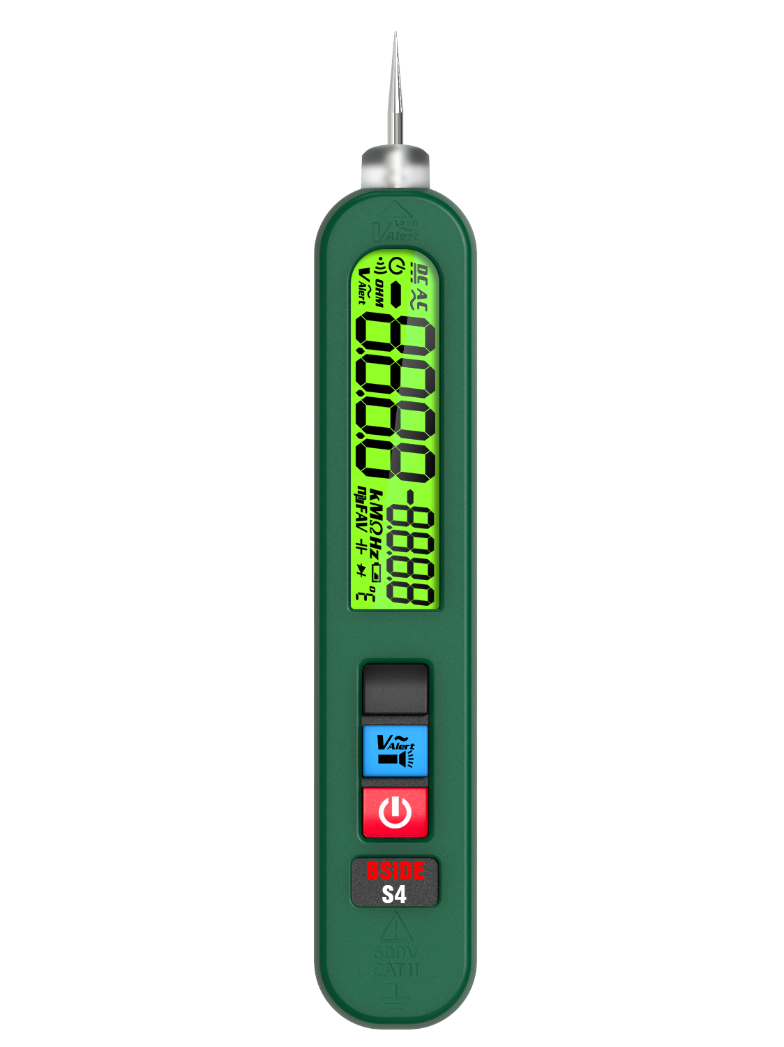 BSIDE S4 Rechargeable Voltage Tester Non-Contact Voltage Detector Pen, Contacted Measure AC Voltage & Environment Temperature Test, Pocket Electrical Live Wire Checker Breakpoint Locate with Flashlight