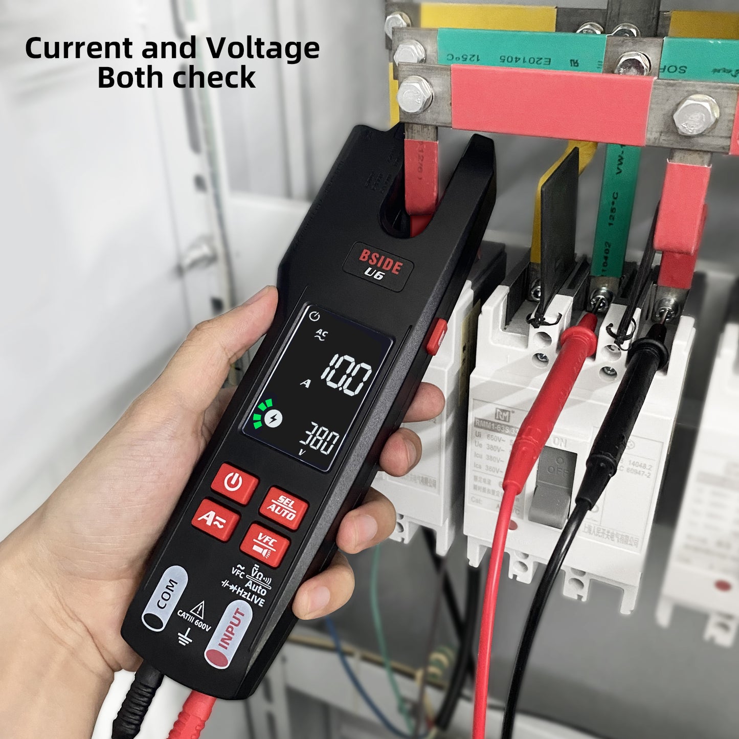 BSIDE U6 Professional Digital Clamp Meter U6 Fork 600A Ammeter Pliers T-RMS DC AC Current OpenJaw Electrical Tester Auto Multimeter