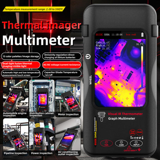 BSDIE Touchscreen thermal imaging multimeter with infrared camera, high resolution, 20,000 counts, high-precision voltage, resistance, and capacitance test professional version