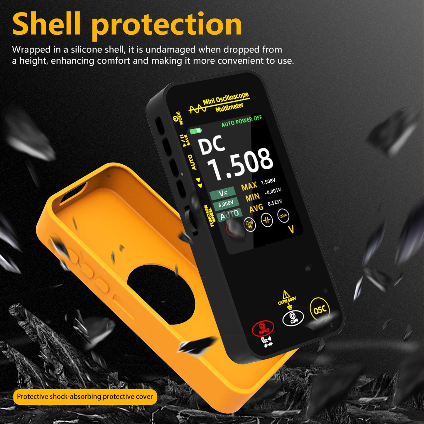 BSIDE OS1 Oscilloscope Digital Multimeter 10MHz Bandwidth 2in1 Meter Auto Waveform Measurement 2.8"TFT 6000 Counts USB-C 1200mAh