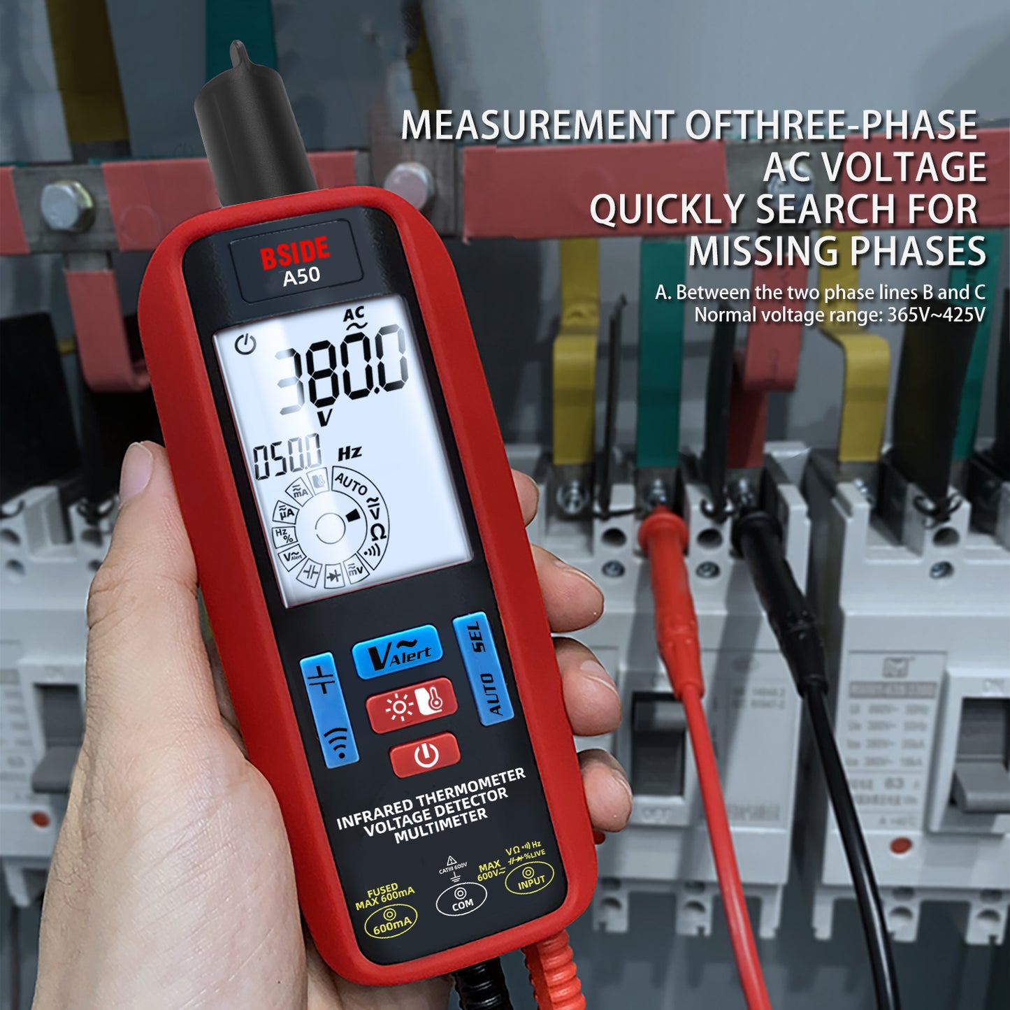 BSIDE Smart Digital Multimeter Professional Automatic VFC Infrared Temp Electrical Tester Tools