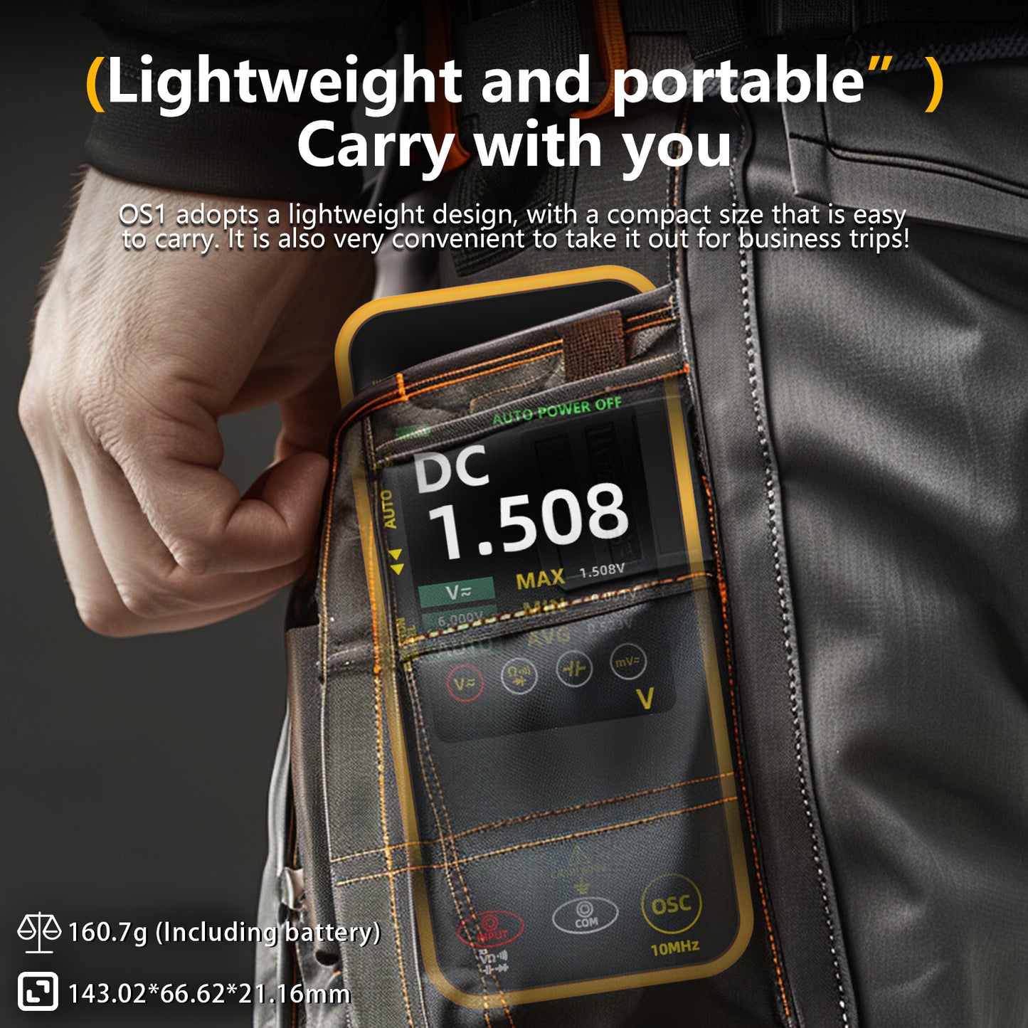 BSIDE OS1 Oscilloscope Digital Multimeter 10MHz Bandwidth 2in1 Meter Auto Waveform Measurement 2.8"TFT 6000 Counts USB-C 1200mAh