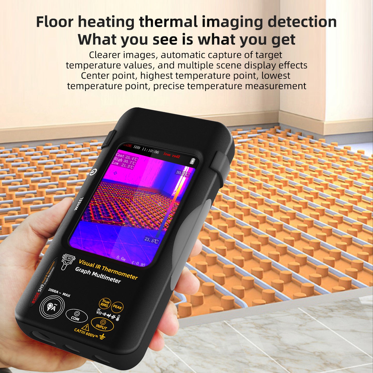 BSIDE SH9 NEW Thermal imaging Multimeter 320*428 IR Resolution Dual-spectrum Fusion Imaging 20k Counts tester Touch screen USB-C
