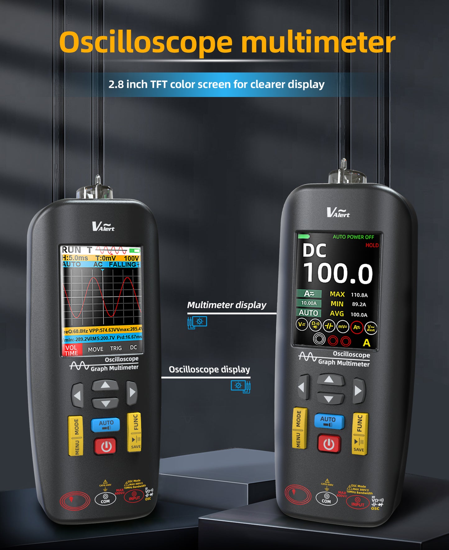 BSIDE O1X Handheld Oscilloscope Multimeter Professional Digital Oscilloscope DC AC Voltage Current Capacitor Ohm Diode Hertz Tester