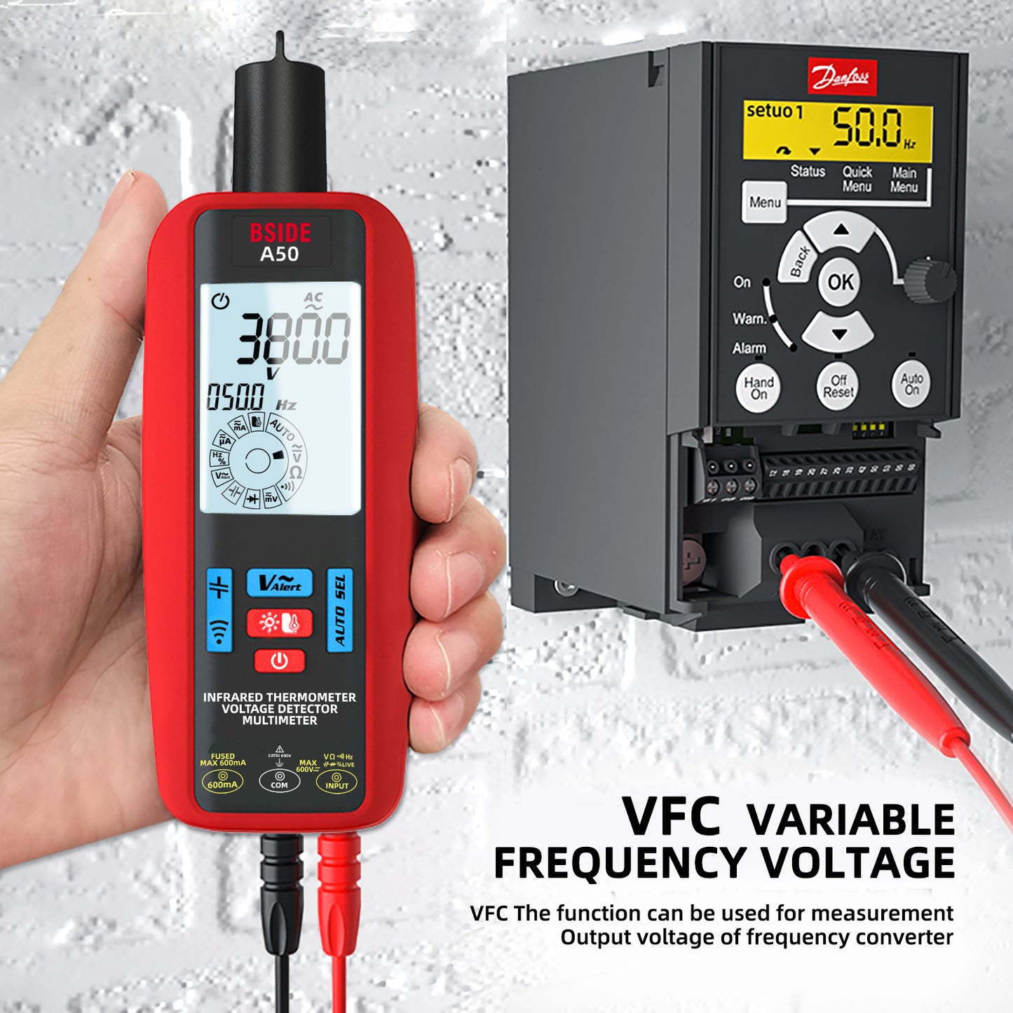 BSIDE Smart Digital Multimeter Professional Automatic VFC Infrared Temp Electrical Tester Tools