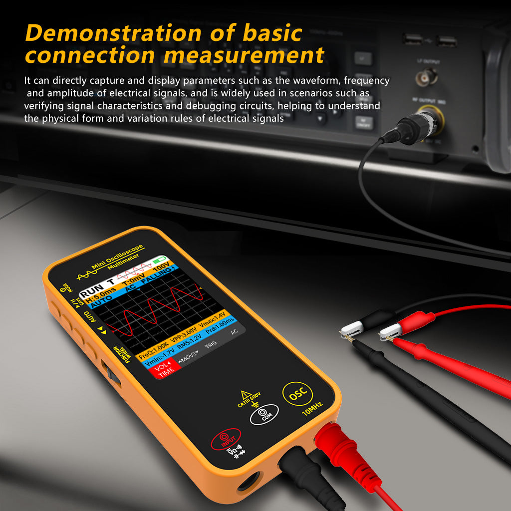 BSIDE OS1 Oscilloscope Digital Multimeter 10MHz Bandwidth 2in1 Meter Auto Waveform Measurement 2.8"TFT 6000 Counts USB-C 1200mAh