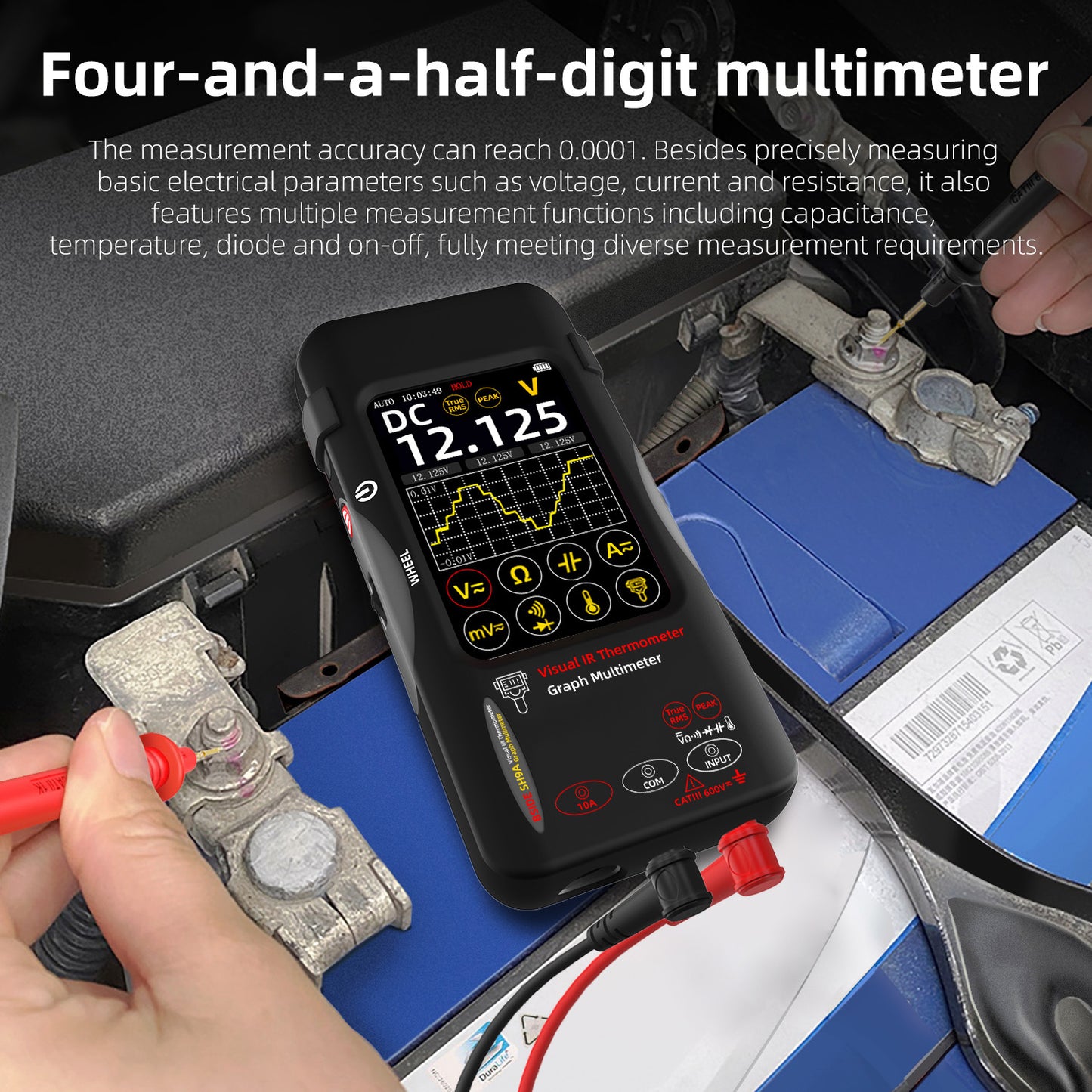 BSIDE SH9A thermal imaging multimeter High-resolution thermal imager+20000-word multimeter 2-in-1 touch screen AC/DC 10A Suitable for PCB repair, electrical, HVAC, and industrial applications
