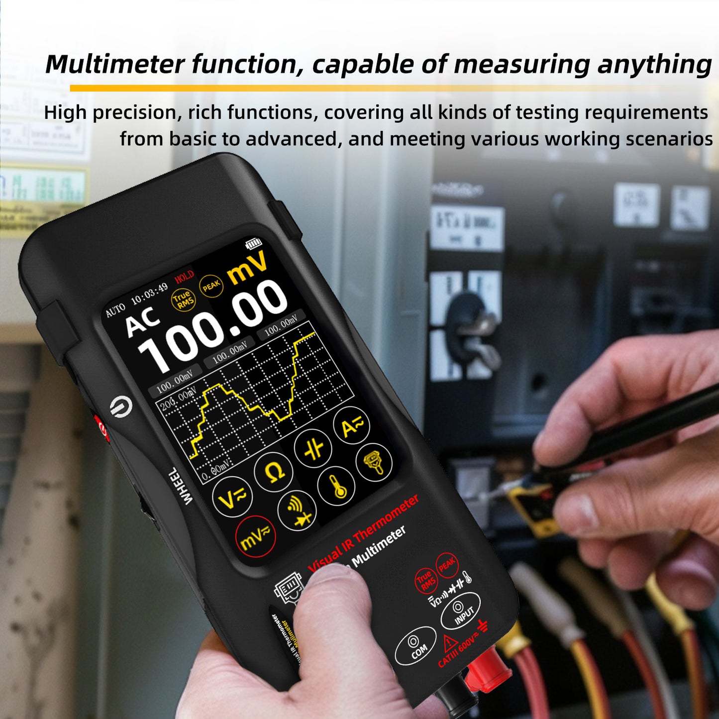 BSIDE SH9A thermal imaging multimeter High-resolution thermal imager+20000-word multimeter 2-in-1 touch screen AC/DC 10A Suitable for PCB repair, electrical, HVAC, and industrial applications