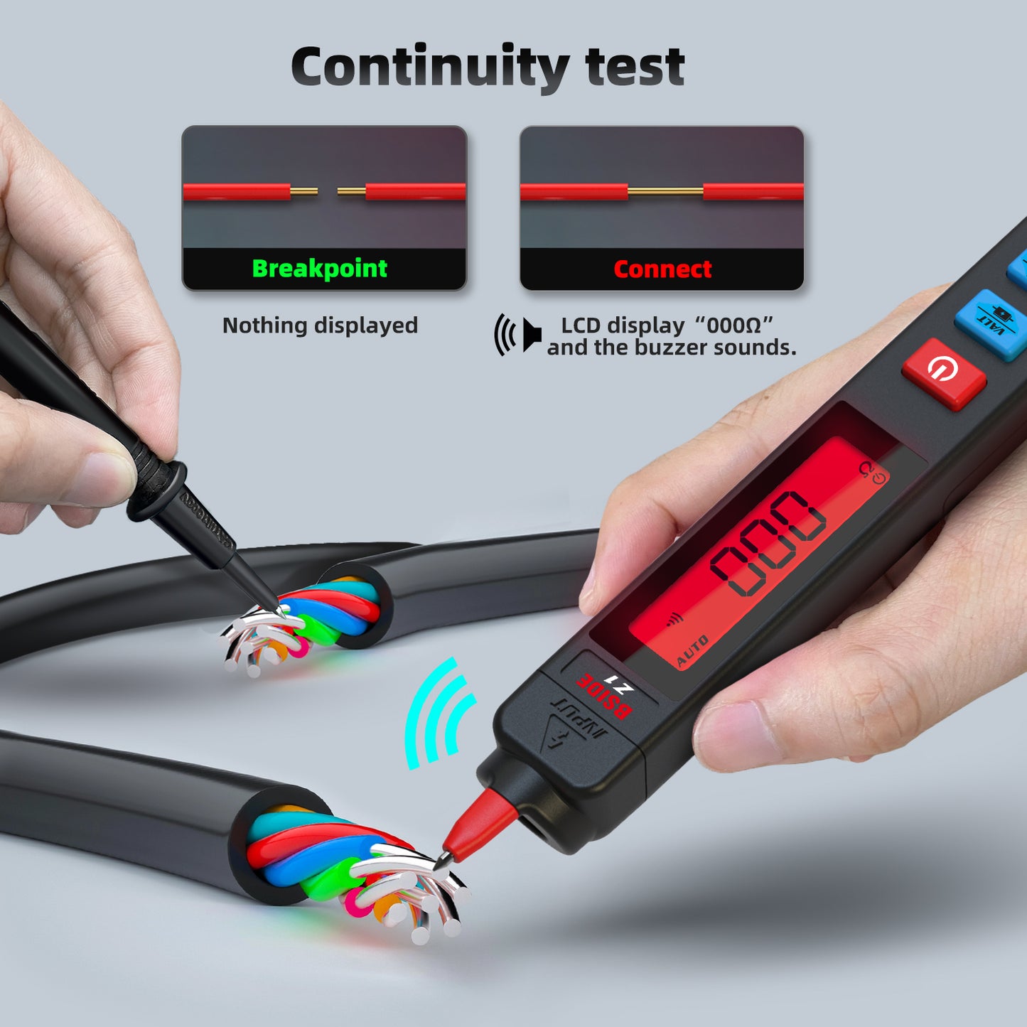 BSIDE Digital Multimeter Pen Type Smart multitester Auto Range DC AC Voltage Capacitance Ohm NCV Hz Diode Live wire Tester Meter