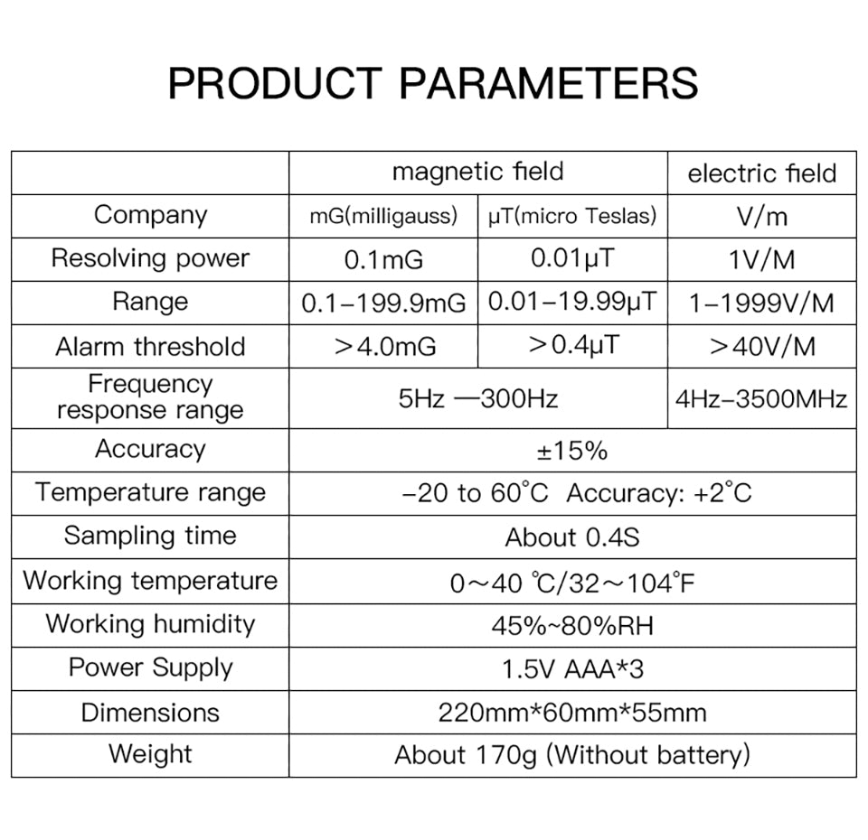 BSIDE EMF Meter Professional Electromagnetic Field Radiation Detector Handheld Radiator Electric Magnetic Dosimeter Geiger Test