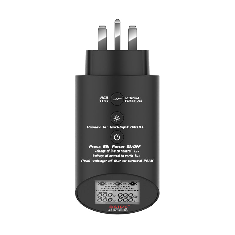 BSIDE ASTS Circuit Analyzer, Professional Wiring Status Tester, Line Voltage Distribution Checker, Large LCD Circuit Fault Locator GFCI Leakage Socket Tester