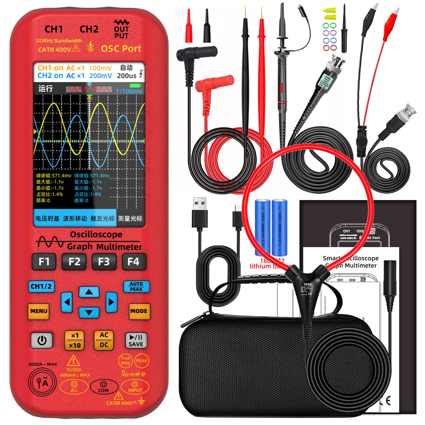 BSIDE TP01 Flexible Coil Current Clamp AC 6000A Adaptable Oscilloscope Multimeter