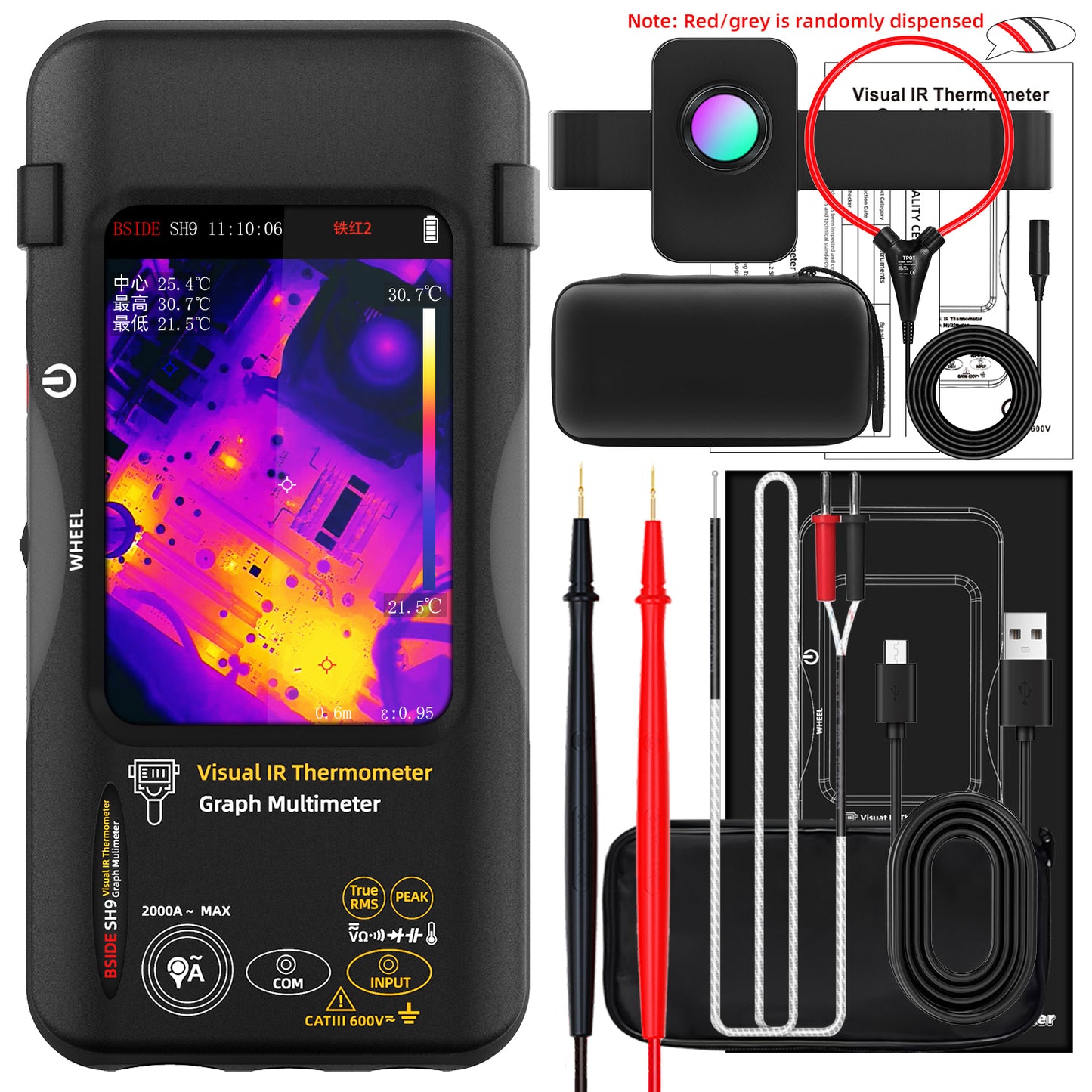 BSIDE SH9 NEW Thermal imaging Multimeter 320*428 IR Resolution Dual-spectrum Fusion Imaging 20k Counts tester Touch screen USB-C