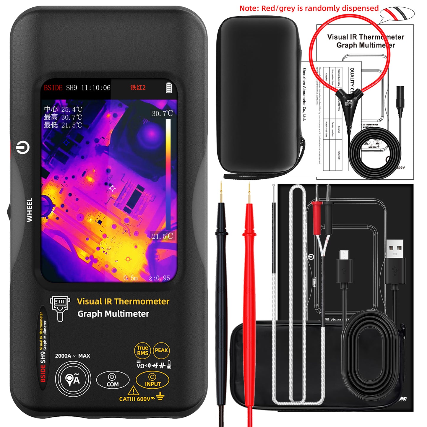 BSIDE SH9 NEW Thermal imaging Multimeter 320*428 IR Resolution Dual-spectrum Fusion Imaging 20k Counts tester Touch screen USB-C