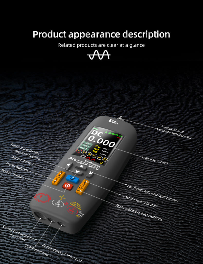 BSIDE O1X Handheld Oscilloscope Multimeter Professional Digital Oscilloscope DC AC Voltage Current Capacitor Ohm Diode Hertz Tester
