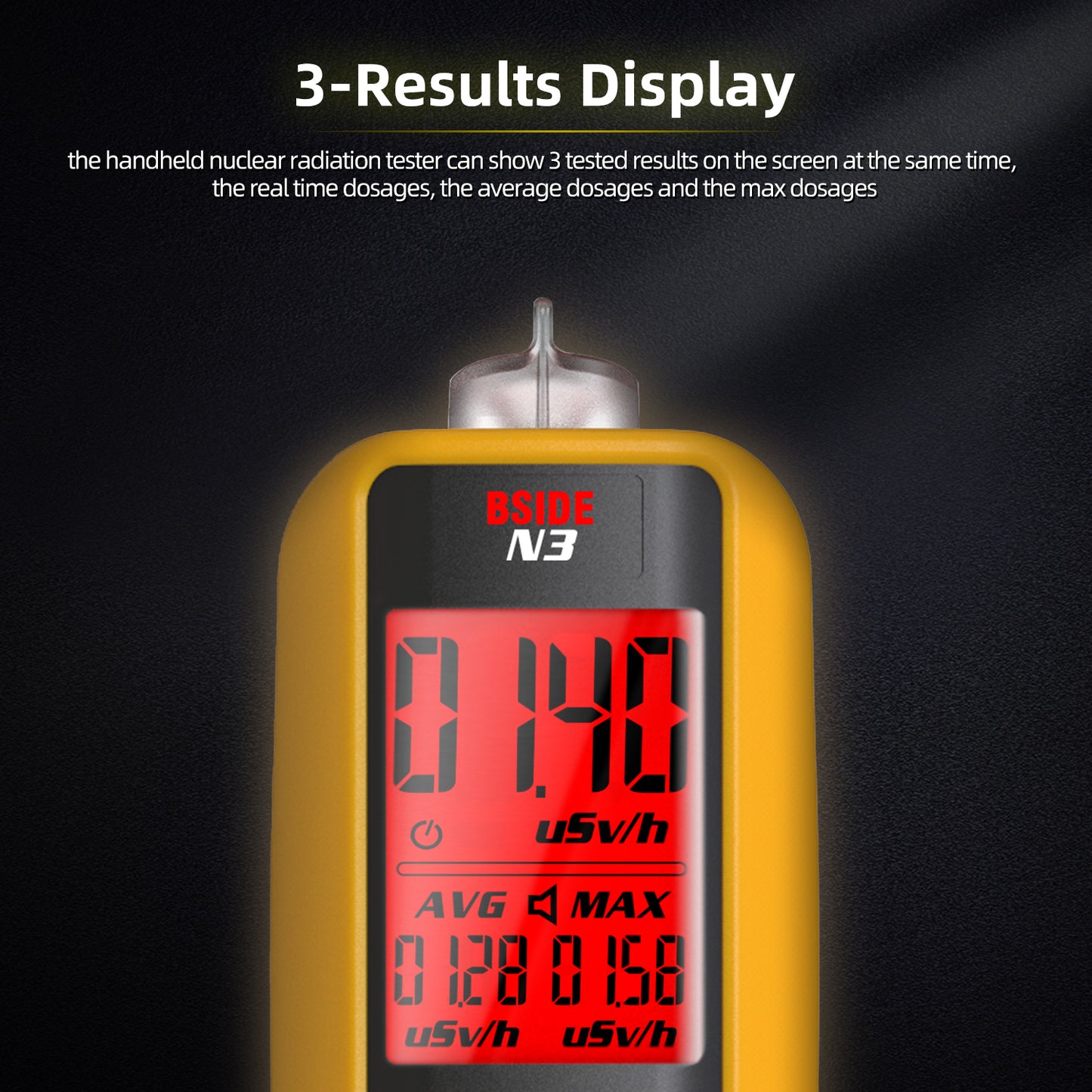 BSIDE Geiger Counter Nuclear Radiation Detector Personal EMF Radiation Dosimeter Portable Beta Gamma X-ray Radioactive Monitor Tester for Lab Sead Food Ocean Medical Industry Marble