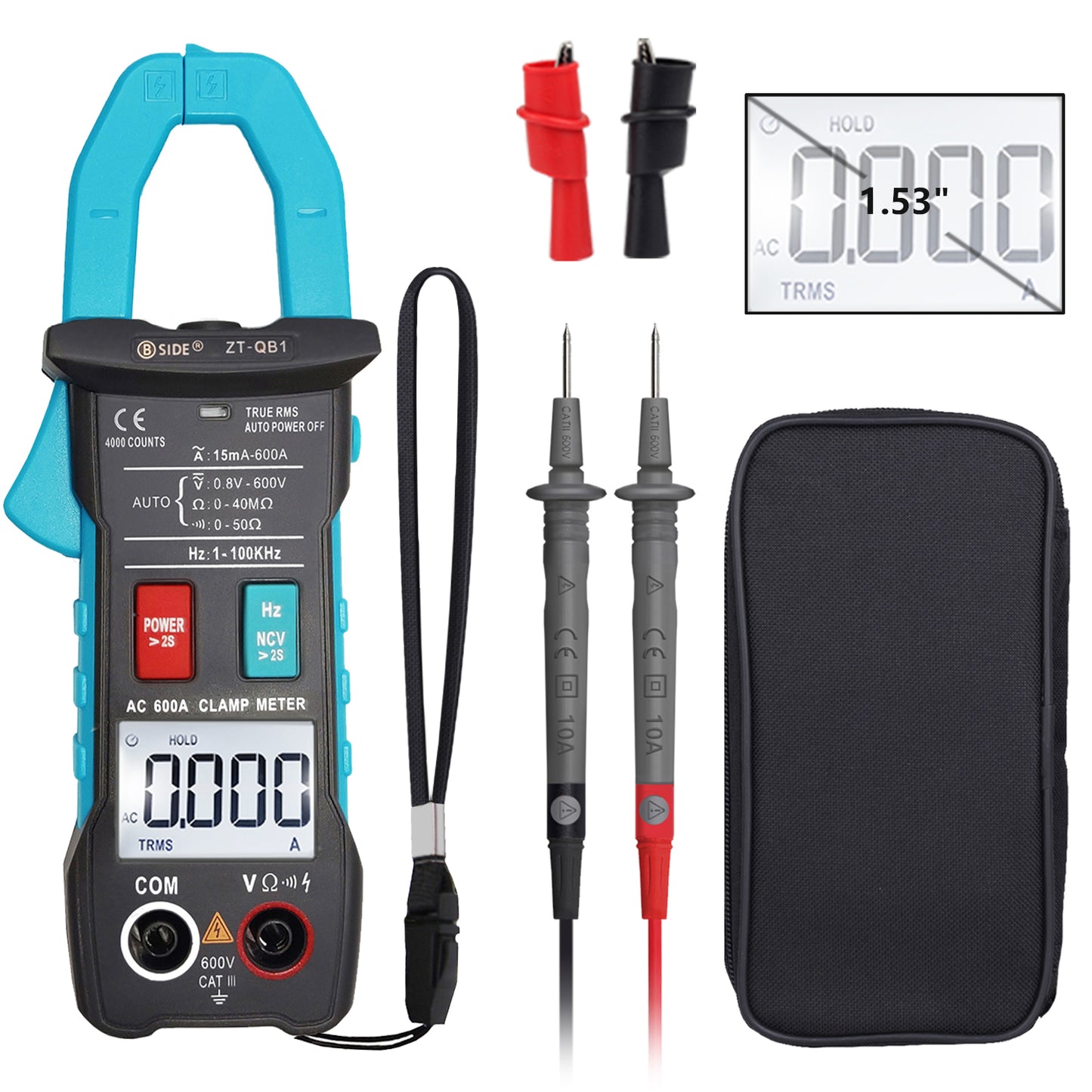 BSIDE 600A Digital Clamp Meter True RMS DC AC Ammeter Pliers Inrush Current Smart Auto profession Multimeter Voltage Ohm Tester