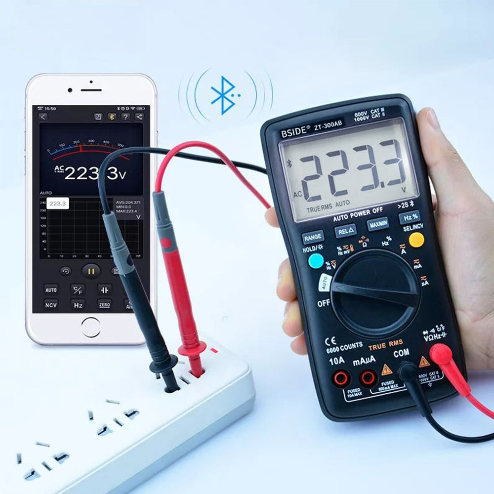 BSIDE ZT-300AB Wireless Digital Multimeter True RMS Manual/Auto Ranging 6000 Counts DMM Voltage Capacitance Temp Amp Ohm Diode   5.0  2 Reviews  ౹  14 sold