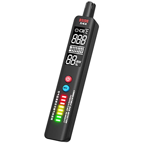 BSIDE Temperature Humidity Meter EBTN LCD Triple-Line Display Thermometer Hygrometer Monitor, Integrated Gas Leak Detector, Portable Mositure Psychrometer with Analog Bar for Indoor and Outdoor