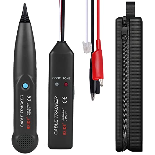 BSIDE FWT21 Telephone Wire Tracker RJ11 Cable Tracer Tester Line Finder Tone Generator Continuity Checking with Carrying Bag