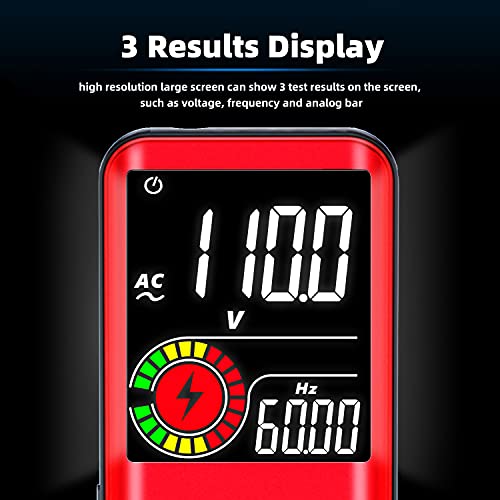 BSIDE Digital Multimeter, Color LCD 3 Results Display 9999 Counts Auto-Ranging Voltmeter, Capacitance Resistance Continuity Frequency Diode Duty Cycle Live Check Voltage Tester