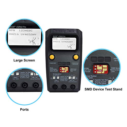 BSIDE ESR02 PRO Transistor Tester SMD Components Checker Mega328 NPN/PNP Diode Triode Capacitor Inductance ESR Meter