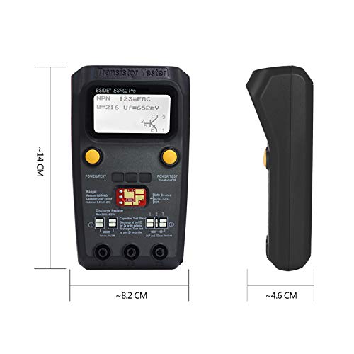 BSIDE ESR02 PRO Transistor Tester SMD Components Checker Mega328 NPN/PNP Diode Triode Capacitor Inductance ESR Meter