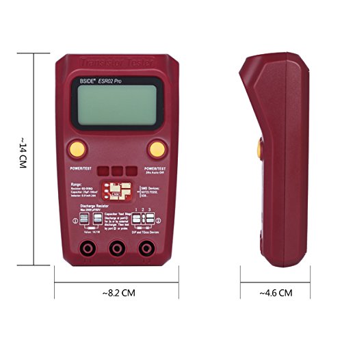 Bside Mosfet Transistor Capacitor Tester Inductance NPN PNP Diode Resistor LCR Meter MOS SCR ESR Checker Triode SMD Components Detector