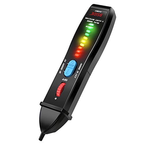 Bside Non-Contact Voltage Tester Dual Mode 12-1000V Electric Power Volt Detector Pen with 8 LED Indicators