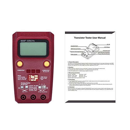 Bside Mosfet Transistor Capacitor Tester Inductance NPN PNP Diode Resistor LCR Meter MOS SCR ESR Checker Triode SMD Components Detector