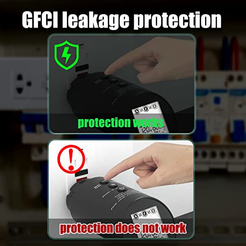 BSIDE ASTS Circuit Analyzer, Professional Wiring Status Tester, Line Voltage Distribution Checker, Large LCD Circuit Fault Locator GFCI Leakage Socket Tester