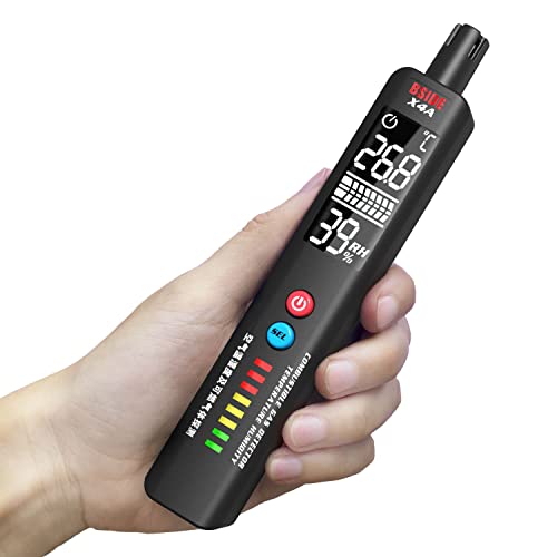 BSIDE Temperature Humidity Meter EBTN LCD Triple-Line Display Thermometer Hygrometer Monitor, Integrated Gas Leak Detector, Portable Mositure Psychrometer with Analog Bar for Indoor and Outdoor