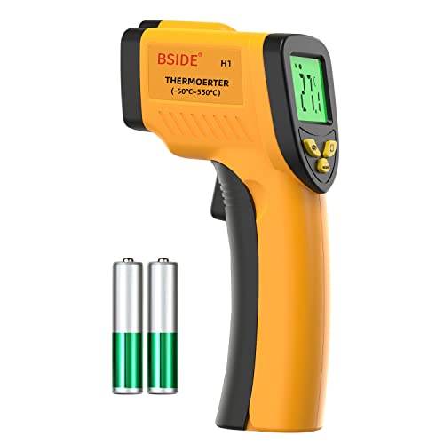 BSIDE Infrared Thermometer Non-Contact Digital Laser Temperature Gun Adjustable Emissivity for Cooking Grill Food Kitchen Automotive