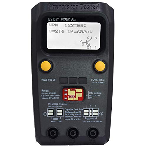 BSIDE ESR02 PRO Transistor Tester SMD Components Checker Mega328 NPN/PNP Diode Triode Capacitor Inductance ESR Meter