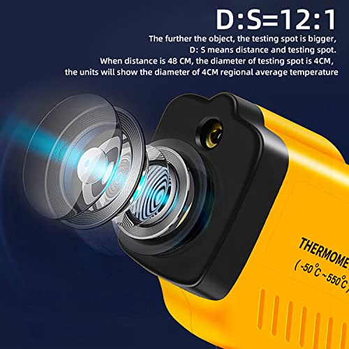 BSIDE Infrared Thermometer Non-Contact Digital Laser Temperature Gun Adjustable Emissivity for Cooking Grill Food Kitchen Automotive