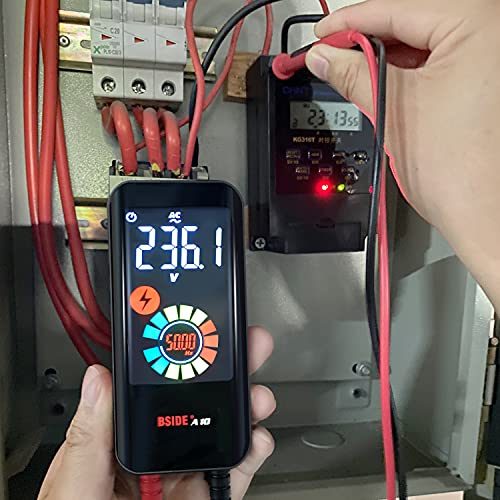 BSIDE Digital Multimeter Color LCD 3 Results Display 9999 Counts Auto-Ranging Voltmeter Capacitance Ohm Hz Diode Duty Cycle Live Check Voltage Tester