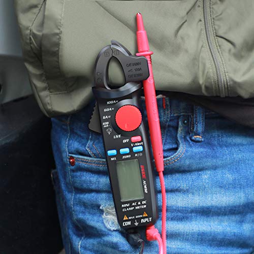 BSIDE ACM92 DC Current Clamp Meter 6000 Counts Digital Ammeter Amp Voltage Frequency Resistance Live Check V-Alert Tester