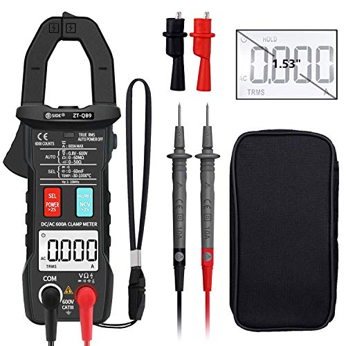 BSIDE Digital Clamp Meter 1mA AC/DC Current True RMS Auto-Ranging 6000 Counts Meter Hz Temperature Capacitance Live Check V-Alert Low Impedance Voltage Tester