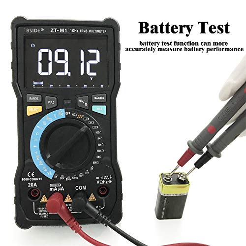 BSIDE Digital Multimeter 3-Line Display True RMS Auto-Ranging Voltmeter Temperature Capacitance AC/DC Voltage Current Tester