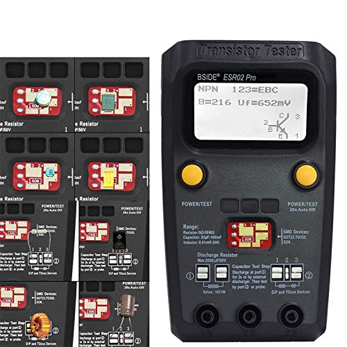 BSIDE ESR02 PRO Transistor Tester SMD Components Checker Mega328 NPN/PNP Diode Triode Capacitor Inductance ESR Meter