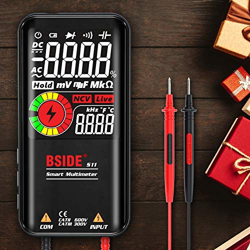 BSIDE Digital Multimeter Color LCD 3 Results Display 9999 Counts Auto-Ranging Voltmeter Capacitance Ohm Continuity Hz Diode Duty Cycle Live Check Voltage Tester