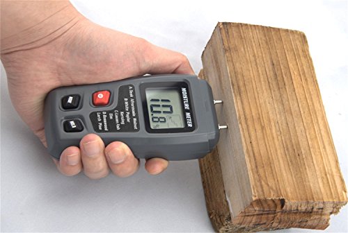 Bside EMT01 Digital Wood Moisture Meter Handheld 2 Pins Timber Lumber Damp Humidity Detector Tester with Large LCD Display