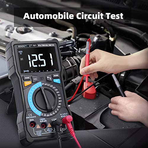 BSIDE Digital Multimeter 3-Line Display True RMS Auto-Ranging Voltmeter Temperature Capacitance AC/DC Voltage Current Tester